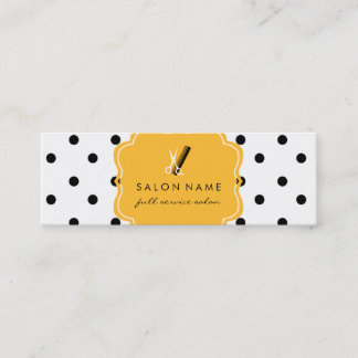 chic modern hair stylist hairstylist polka dot mini business card