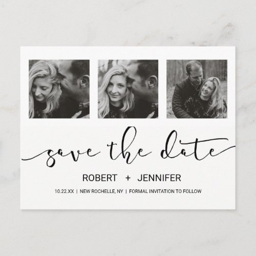 Chic modern  Hand Lettered Save The Date Photo Announcement Postcard