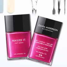 Chic Modern Hot Pink Nail Polish Bottle Nail Salon
