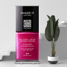 Chic Modern Hot Pink Nail Polish Bottle Nail Salon