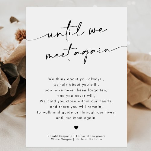 Chic Modern In loving memory Wedding Sign