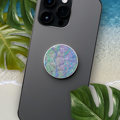 Chic Modern Iridescent Terrazzo Mosaic Art Pattern PopSocket