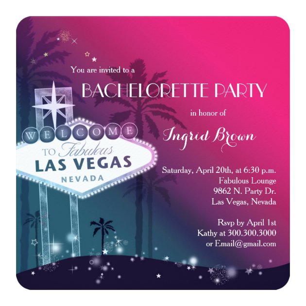 Chic Modern Las Vegas Bachelorette Party Invitation