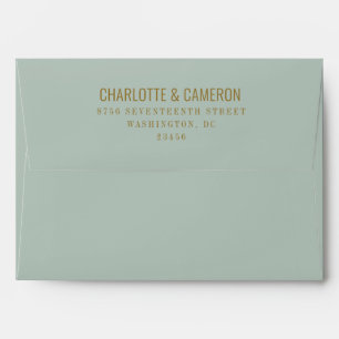 Chic Modern Light Blue and Olive Wedding Envelope