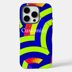 chic modern lime/navy chevrons iPhone 16 pro case