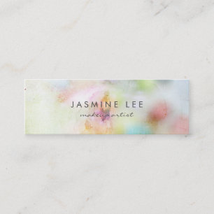 chic modern makeup artist watercolor purple budget mini business card