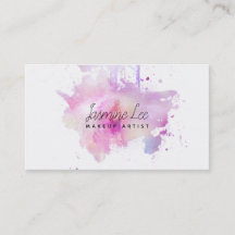 chic modern makeup artist watercolor purple grunge