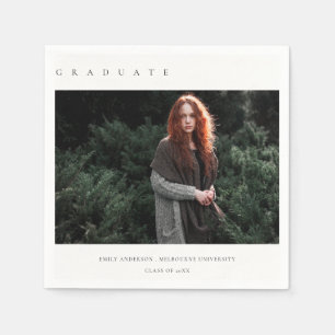 CHIC MODERN MINIMAL CLEAN CUSTOM PHOTO GRADUATION NAPKINS
