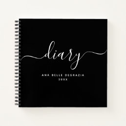 Chic Modern Minimal Personalized Diary Your Name Notebook