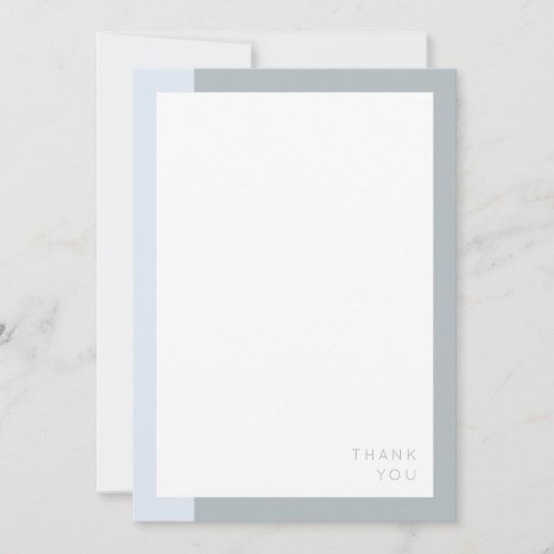 Chic Modern Minimalist Blue and Gray Thank You Card