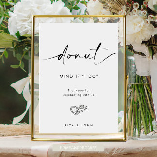 Chic Modern Minimalist Dunot Bar Wedding Cake Sign