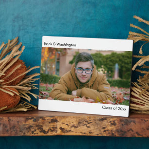 Chic Modern Minimalist Graduate Photo Desktop  Plaque