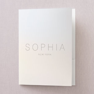 Chic Modern Minimalist Luminous Professional Pocket Folder