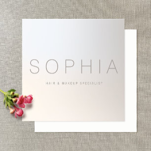 Chic Modern Minimalist Luminous Silver Square Square Business Card