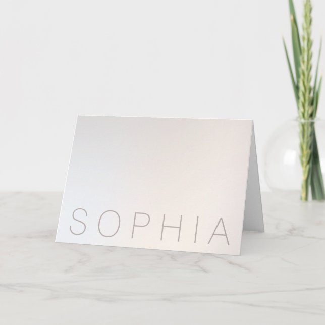 Chic Modern Minimalist Silver Note Card (Front)