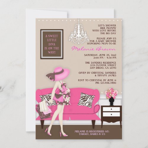 Chic Modern Mom Baby Shower Invite