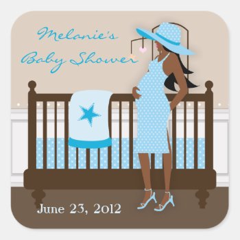 Chic Modern Mom Baby Shower Stickers by InvitationBlvd at Zazzle