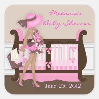 Chic Modern Mom Baby Shower Stickers by InvitationBlvd at Zazzle