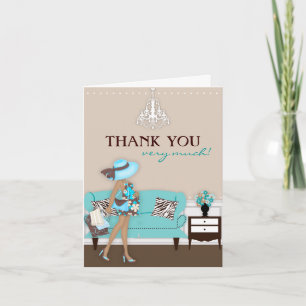 Chic Modern Mom Baby Shower Thank You Card