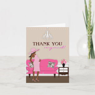 Chic Modern Mom Baby Shower Thank You Card