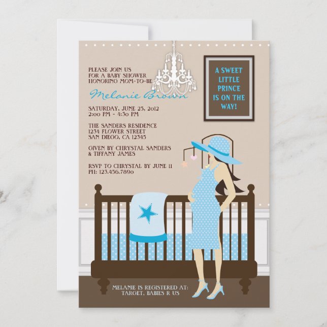 Chic Modern Mom Contemporary Baby Shower Invite (Front)