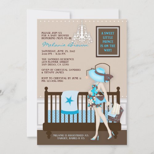 Chic Modern Mom Contemporary Baby Shower Invite