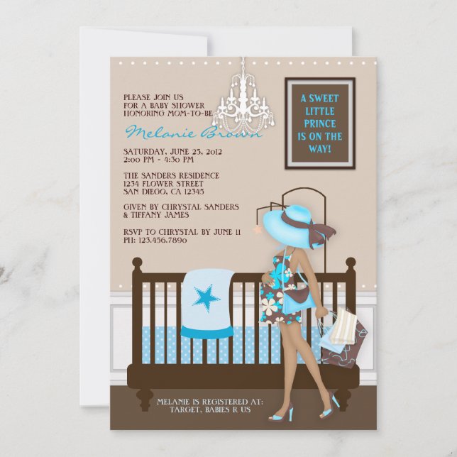 Chic Modern Mom Contemporary Baby Shower Invite (Front)