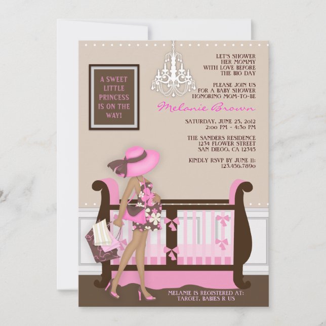 Chic Modern Mom Contemporary Baby Shower Invite (Front)