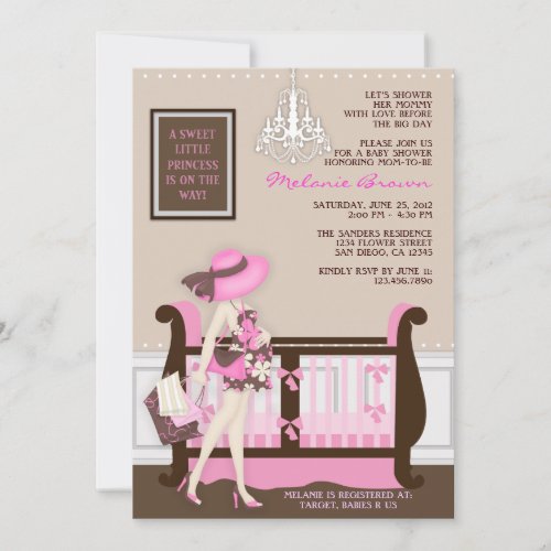 Chic Modern Mom Contemporary Baby Shower Invite