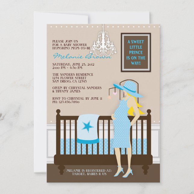 Chic Modern Mom Contemporary Baby Shower Invite (Front)