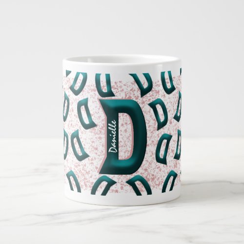 Chic Modern Monogram D Cute Minimalist Whimsical  Giant Coffee Mug
