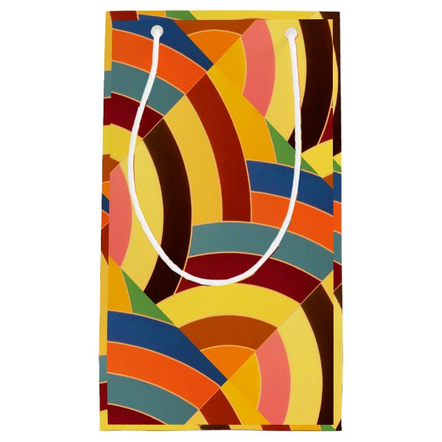 chic modern multi-color chevrons small gift bag (Front)