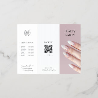 Chic Modern Nail Beauty Salon Pink Brochure
