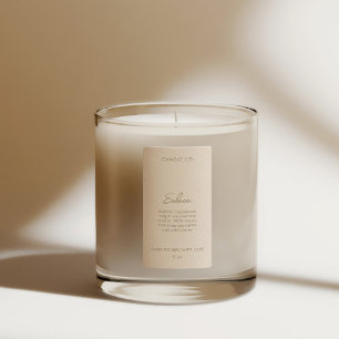 Chic Modern Neutral Cream Color Candle Product Labels