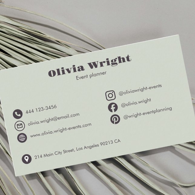 Chic Modern Party Planner Event Organizer Business Card (Creator Uploaded)