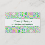 Chic Modern Pastel Abstract Floral Boutique Business Card