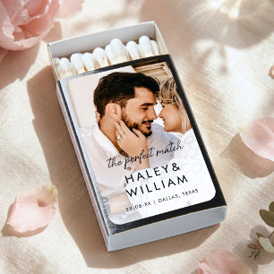 Chic Modern Perfect Match Custom Photo Wedding