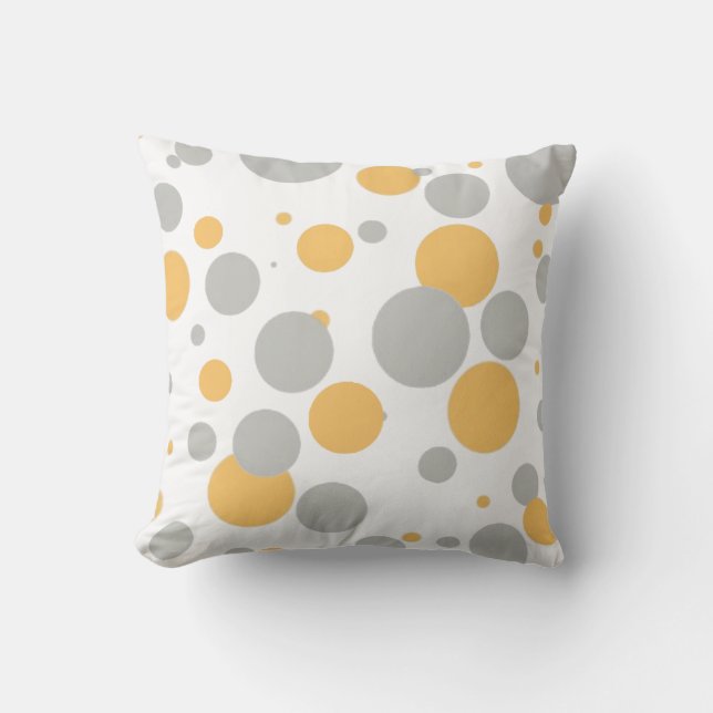 Chic Modern Personalized Polka Dot Throw Pillow (Front)