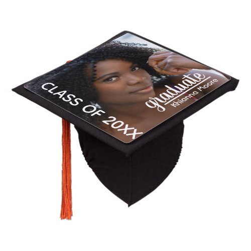 Chic Modern Photo 2024 Graduation Cap Topper