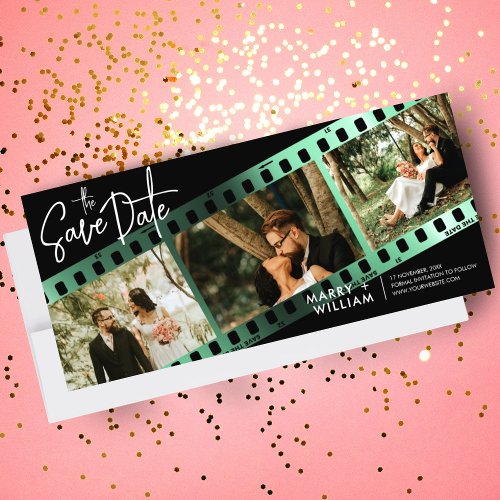 Chic modern photo booth save the date invitation