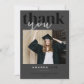 Chic Modern Photo Charcoal Graduation Thank You Card