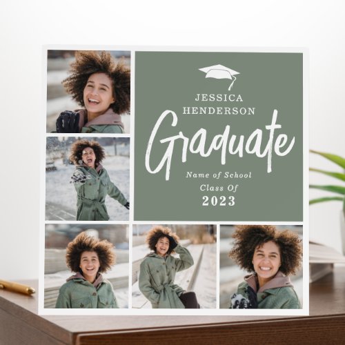 Chic Modern Photo Collage Custom Color Graduate Foam Board