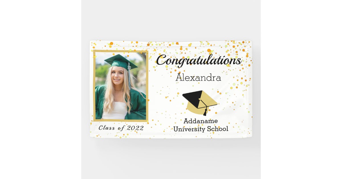Chic Modern Photo graduation class of 2022 Banner | Zazzle