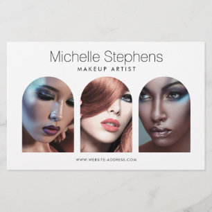 Chic Modern Photo Trio Makeup Artist Flyer
