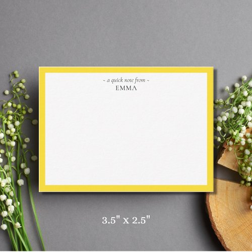 Chic Modern Pineapple Yellow Correspondence      Note Card