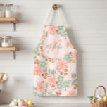 Chic Modern Pink Farmhouse Floral Apron<br><div class="desc">This adorable modern and girly apron features soft pink hues, cheerful daisies, and whimsical farmhouse wildflowers for a playful yet charming look. Retro-style typography and floral accents give it a sweet boho touch. Personalize with a name and initial to create a one-of-a-kind apron — perfect for kids, crafters, or chefs....</div>