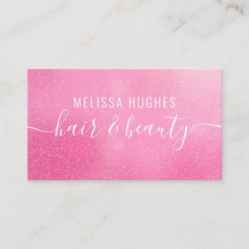 Chic Modern Pink Glitter Business Card