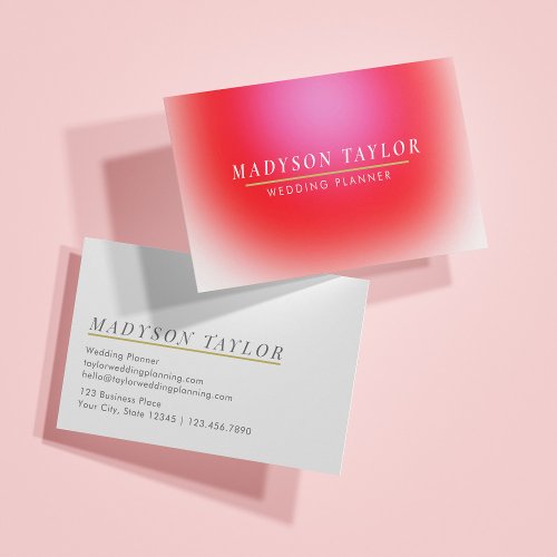 Chic Modern Pink Gradient  Business Card