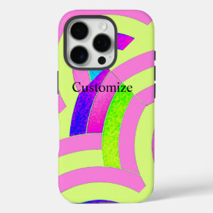 chic modern pink/lime chevrons iPhone 16 pro case