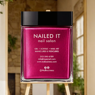 Chic Modern Pink Nail Polish Bottle Nail Salon Foam Board